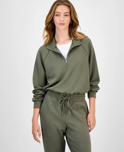 Tinseltown Juniors' Half-Zip Scuba Sweatshirt
