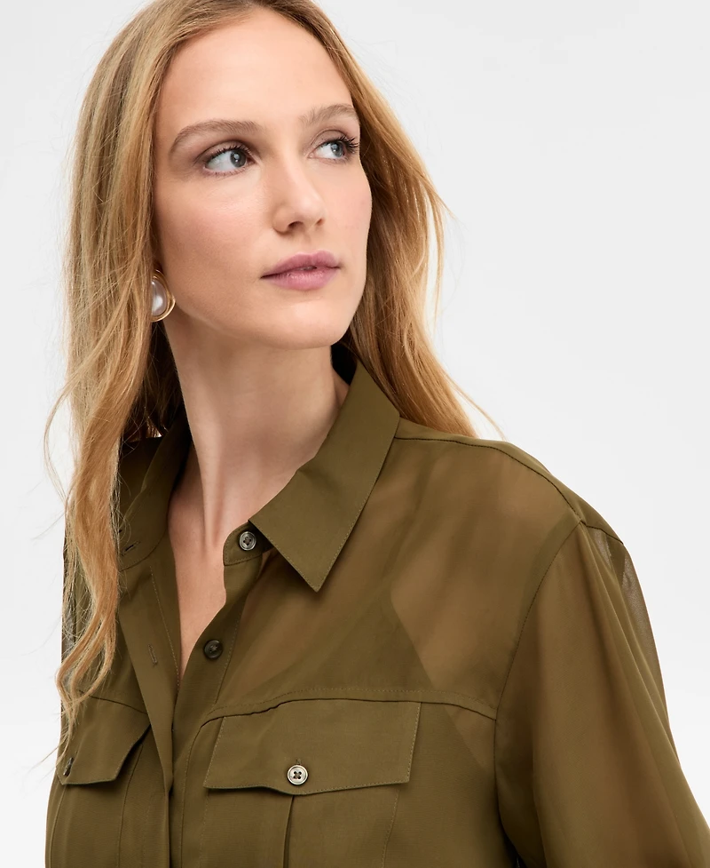 I.n.c. International Concepts Women's Button-Front Shirt, Macy's Exclusive