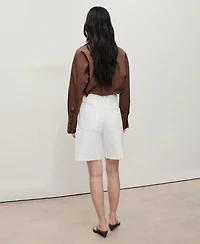 Mango Women's Frayed Hem Denim Shorts