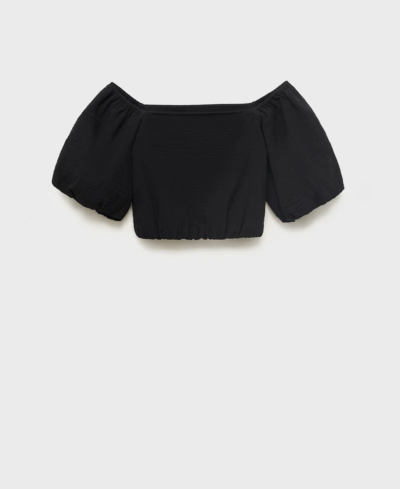 Mango Women's Puff Sleeve Strapless Blouse