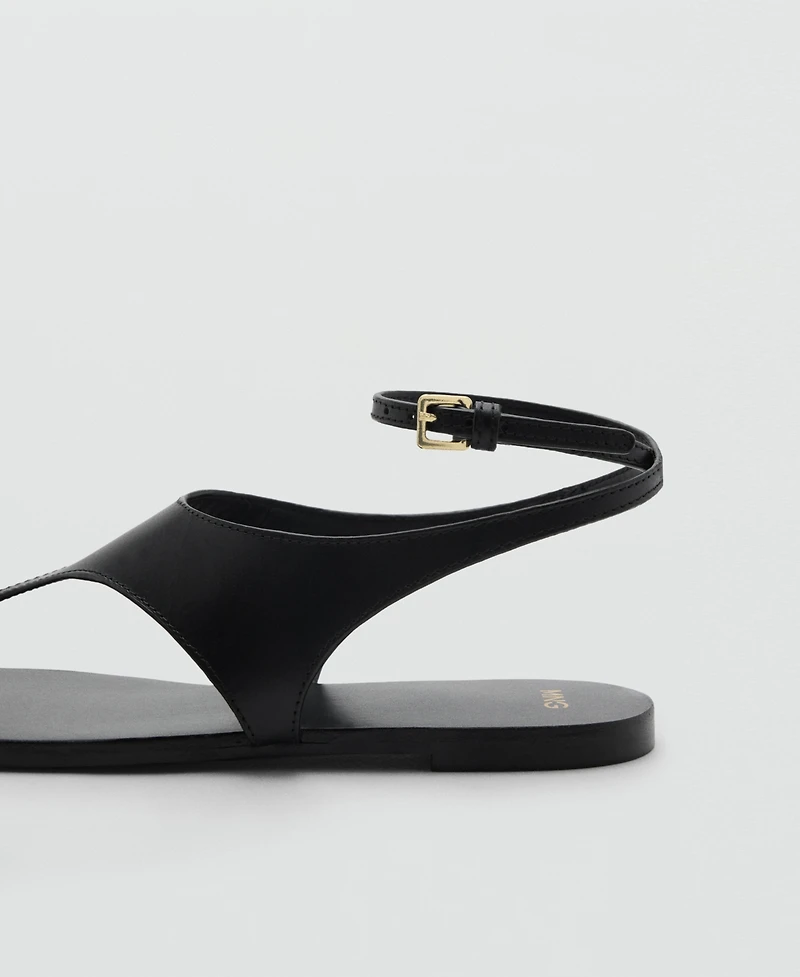 Mango Women's Leather Straps Sandals