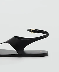 Mango Women's Leather Straps Sandals