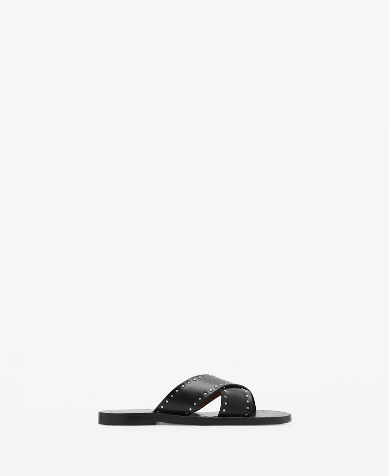 Mango Women's Studded Leather Sandals