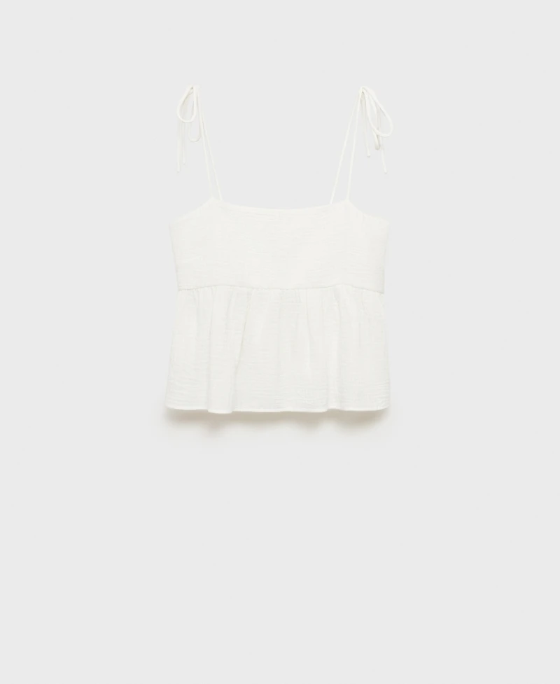 Mango Women's Ruffled Cotton Top
