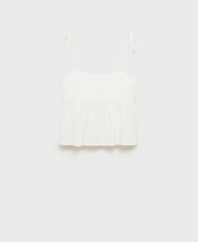 Mango Women's Ruffled Cotton Top