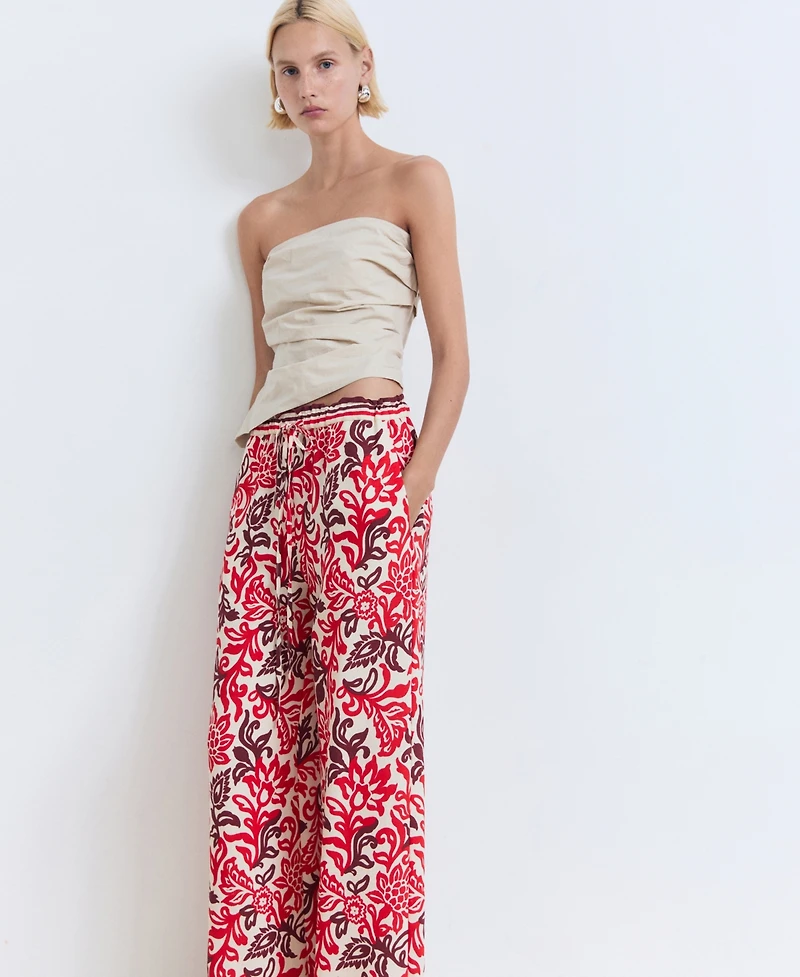 Mango Women's Flowy Printed Pants