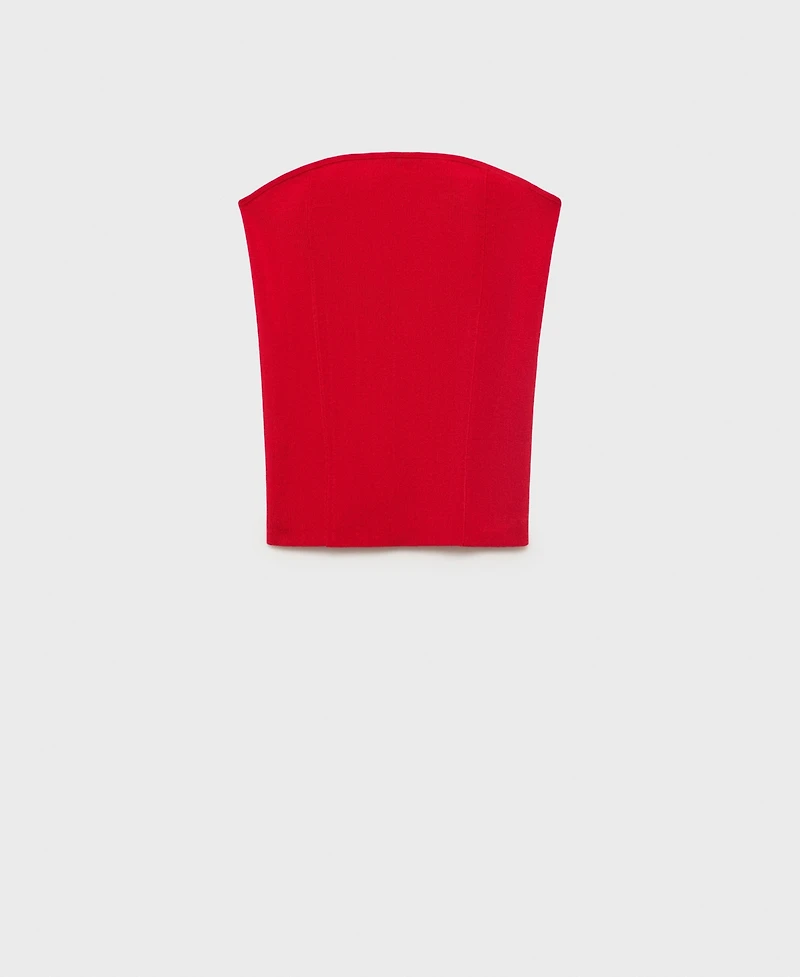 Mango Women's Strapless Fitted Top