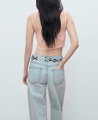 Mango Women's Lace Crop Top