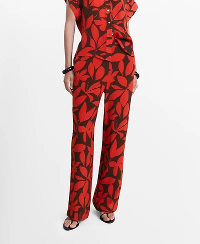 Mango Women's Flowy Printed Pants