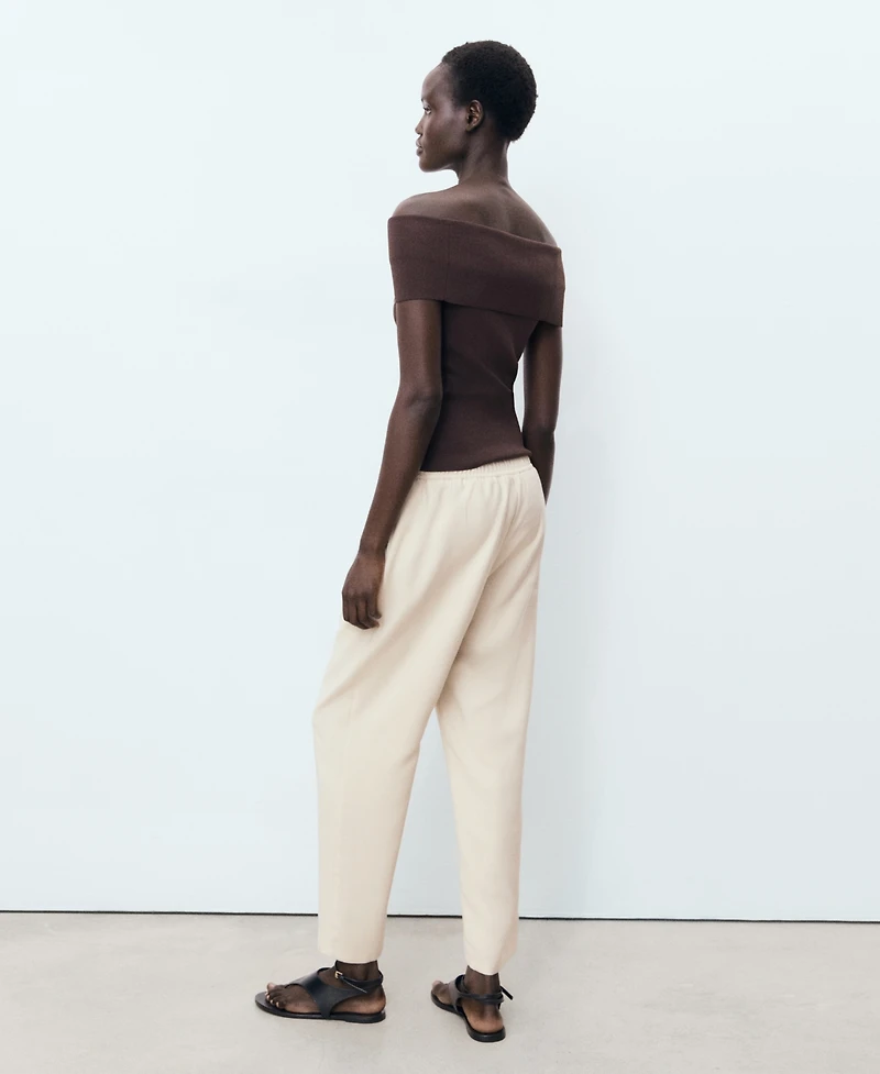 Mango Women's Drawstring Flowy Pants