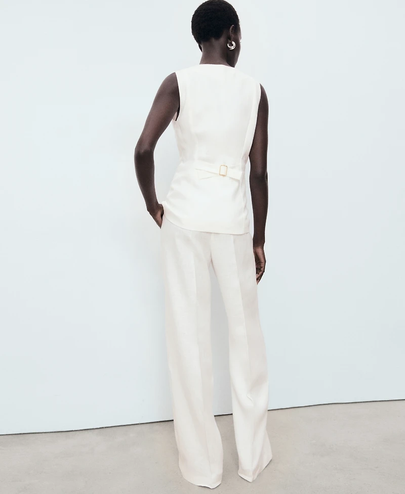 Mango Women's Suit-Style Linen Jumpsuit
