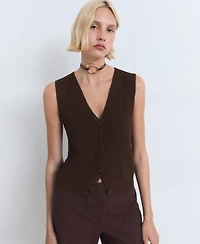 Mango Women's Openwork Knitted Sweater Vest