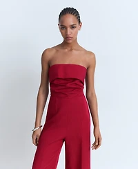 Mango Women's Long Strapless Jumpsuit