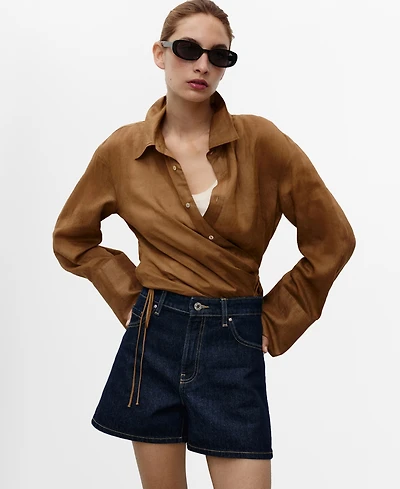 Mango Women's High-Rise Denim Shorts
