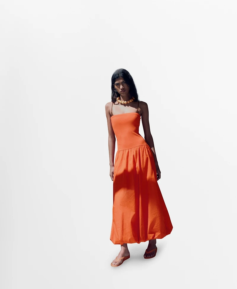 Mango Women's Strapless Balloon Dress
