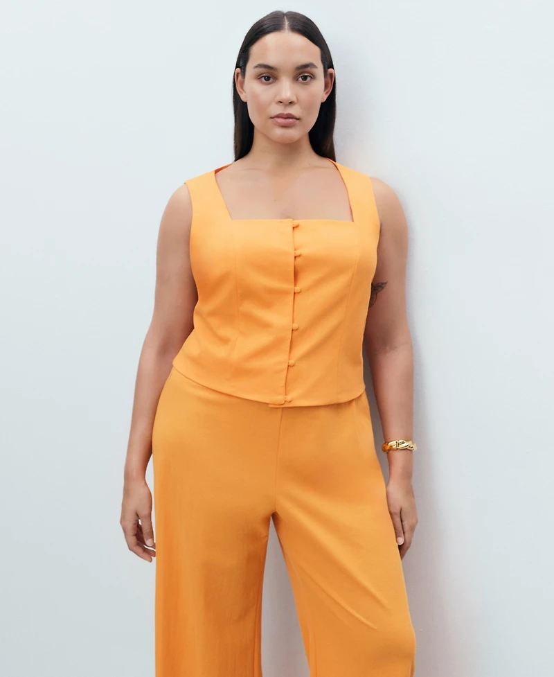 Mango Women's Flowy Straight-Fit Pants
