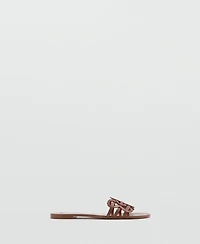 Mango Women's Intertwined Strap Leather Sandals