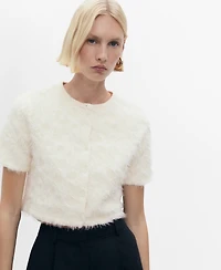 Mango Women's Knitted Cropped Cardigan