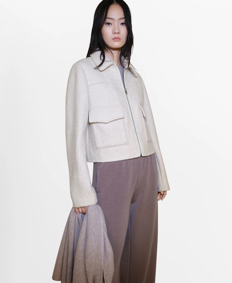 Mango Women's Pockets Wool Jacket
