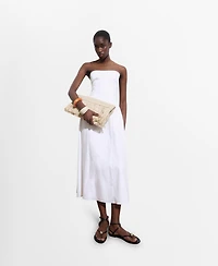 Mango Women's Strapless Midi Dress