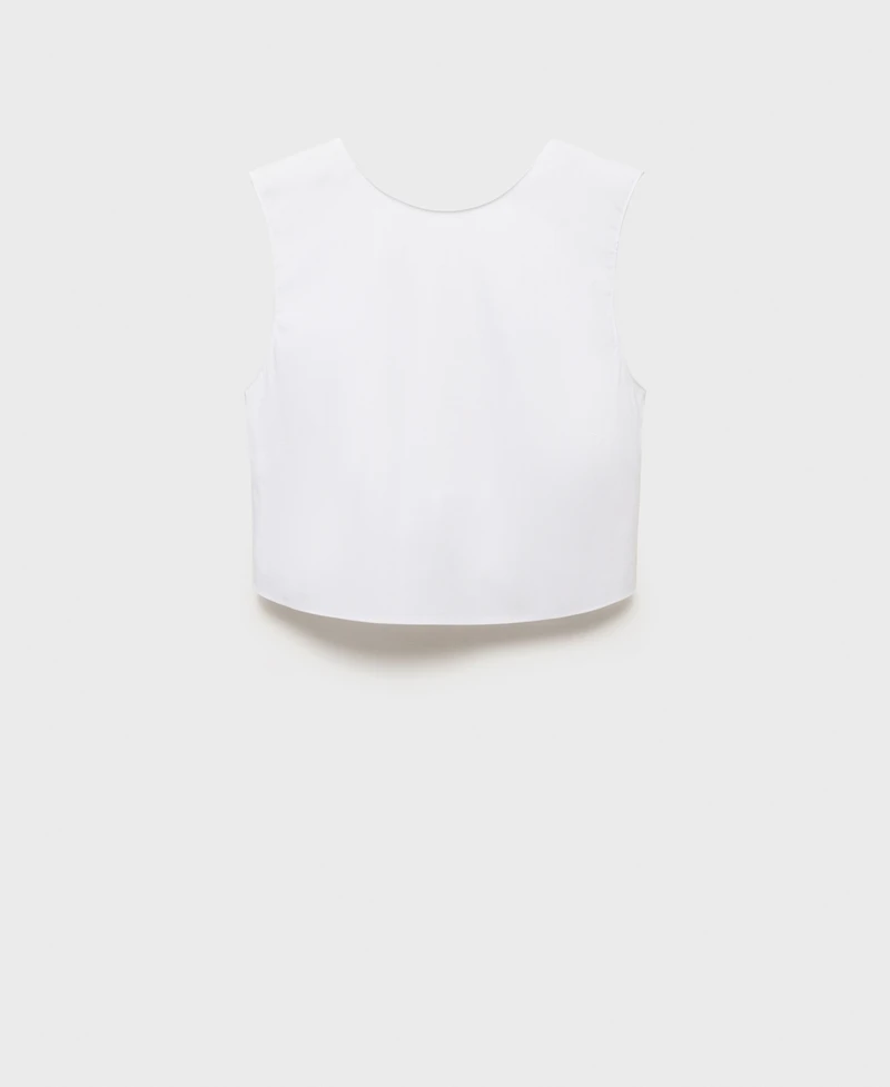 Mango Women's Back Bowtie Crop Top