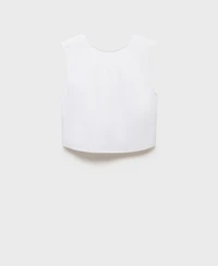 Mango Women's Back Bowtie Crop Top