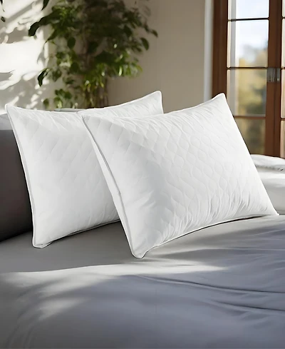 Unikome Quilted Goose Feather 2-Pack Pillows, Standard/Queen