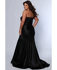 Sydney's Closet Women's Fitted Strapless Sweetheart Neckline Evening Gown