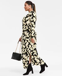 I.n.c. International Concepts Plus Printed Crossover-Neck Maxi Dress, Macy's Exclusive