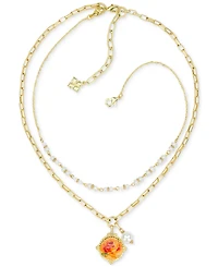Patricia Nash Beaded Gold-Tone Double Strand Necklace, 18" + 3" extender