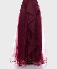 B Darlin Juniors' Asymmetric Drape Strapless Ball Gown, Created for Macy's