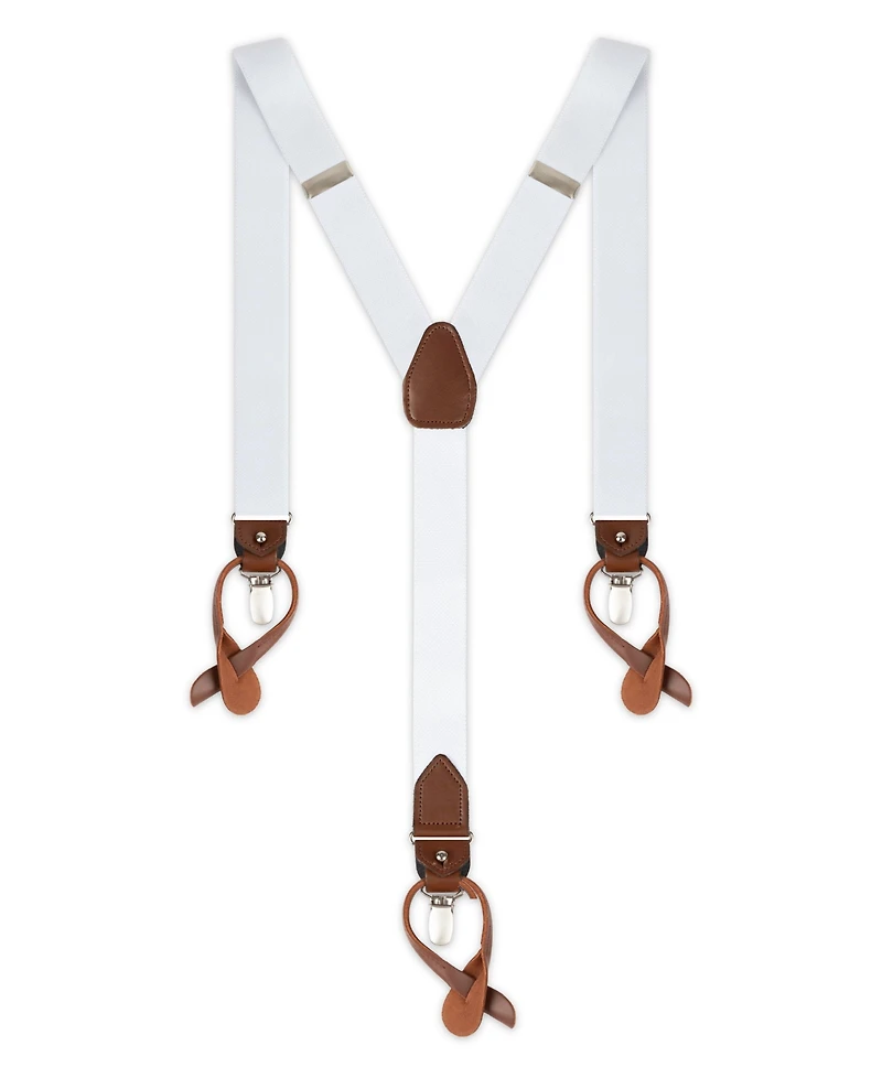 Club Room Men's Solid Clip End and Button End Convertible Suspender