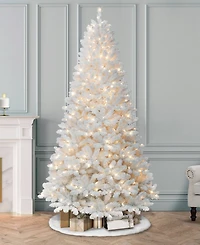 Puleo 7.5 ft. Pre-Lit Flocked Bennington Fir Artificial Christmas Tree