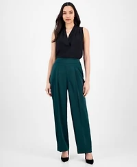 Anne Klein Womens Pull On High Rise Pleat Front Pants P Xxs Xxl