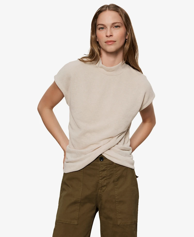 Sanctuary Women's Draped Mock Neck Top