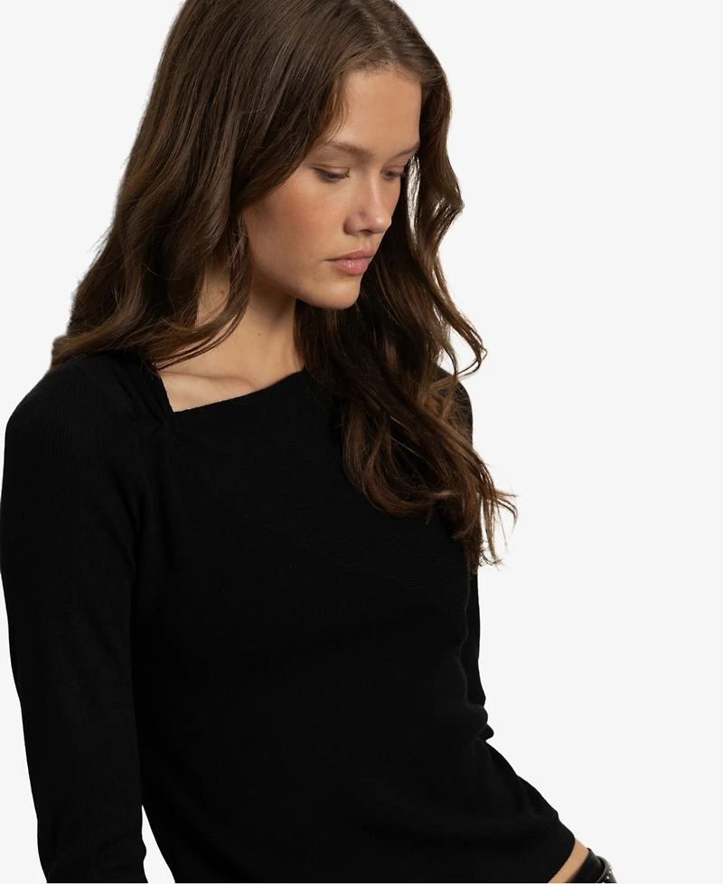 Sanctuary Women's Long Sleeve Shoulder Twist Top