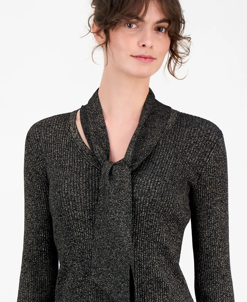Anne Klein Women's Ribbed Scarf Sweater
