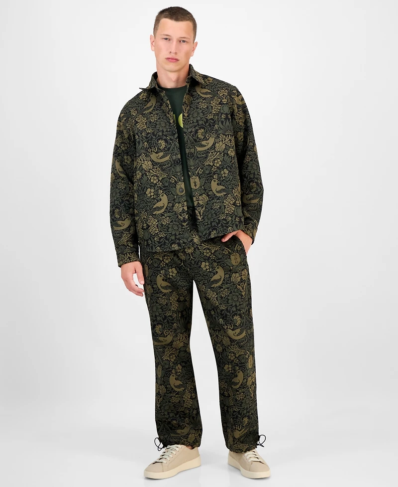 Hugo Boss Men's Erato Oversized Tapestry Button Front Shirt Jacket