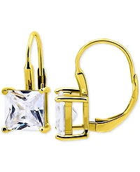 Giani Bernini Cubic Zirconia Square Leverback Drop Earrings in 18k Gold-Plated Sterling Silver, Macy's Exclusive