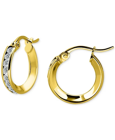 Giani Bernini Cubic Zirconia Small Hoop Earrings Sterling Silver, 0.625", Macy's Exclusive