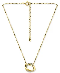 Giani Bernini Cubic Zirconia Love Knot Pendant Necklace Sterling Silver, 16" + 2" extender, Exclusively at Macy's