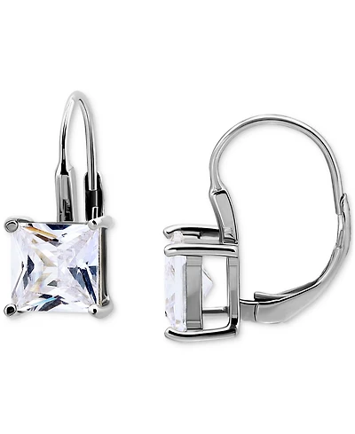 Giani Bernini Square Cubic Zirconia Leverback Earrings in Sterling Silver, Macy's Exclusive