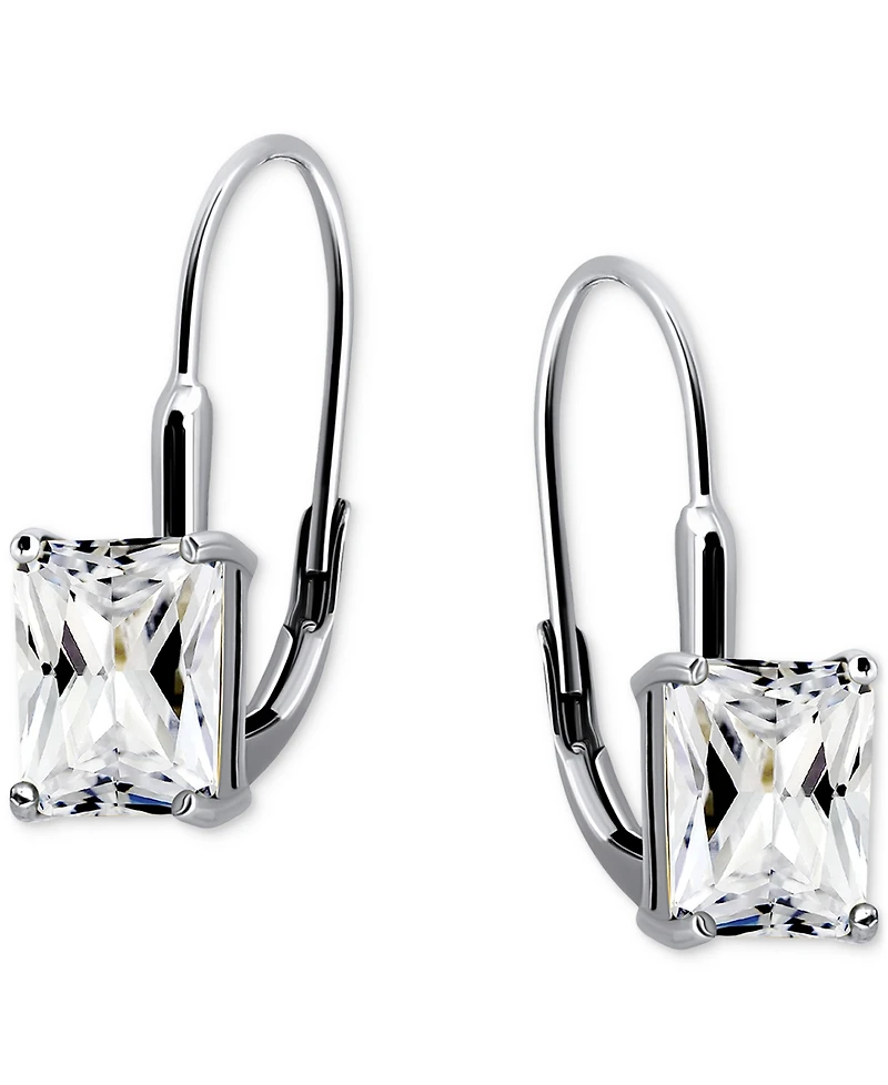 Giani Bernini Cubic Zirconia Octagon Leverback Drop Earrings in Sterling Silver, Macy's Exclusive