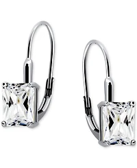 Giani Bernini Cubic Zirconia Octagon Leverback Drop Earrings in Sterling Silver, Macy's Exclusive