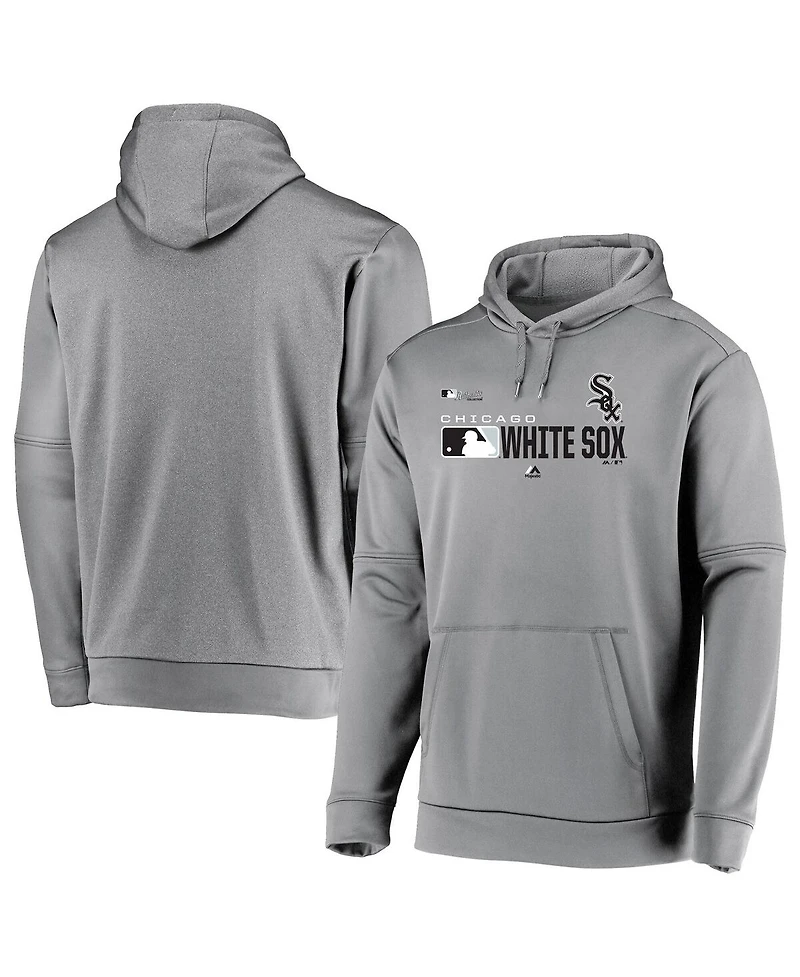 Majestic Men's Gray Chicago White Sox Mlb Authentic Players Pullover Hoodie