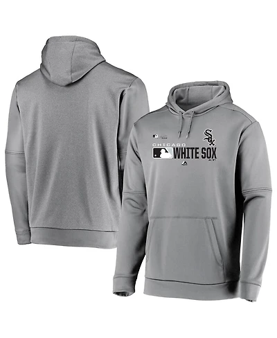 Majestic Men's Gray Chicago White Sox Mlb Authentic Players Pullover Hoodie