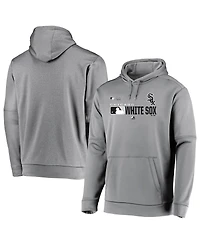 Majestic Men's Gray Chicago White Sox Mlb Authentic Players Pullover Hoodie
