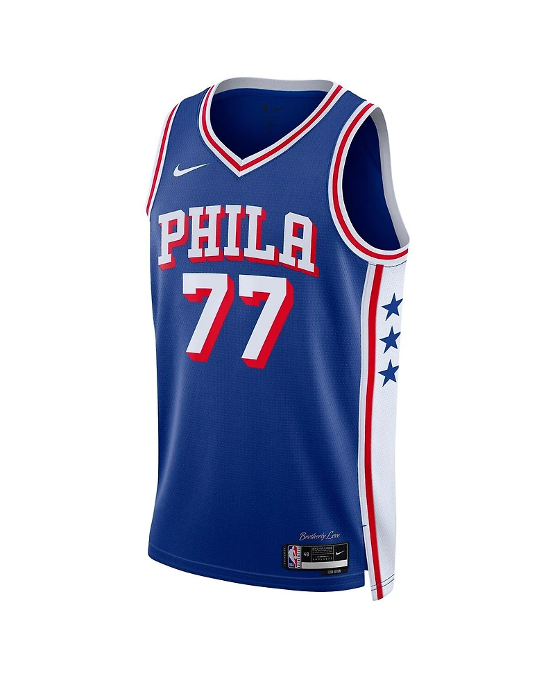 Nike Men's and Women's V. J. Edgecombe Royal Philadelphia 76ers 2025 Nba Draft First Round Pick Swingman Icon Edition Jersey