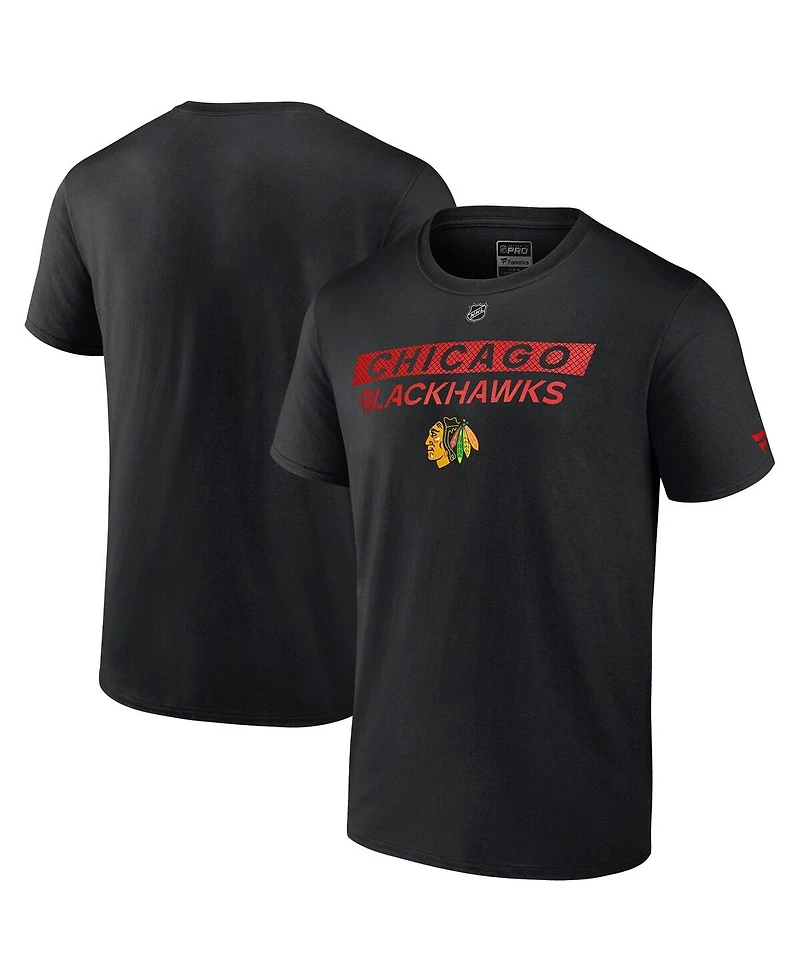 Fanatics Men's Black Chicago Blackhawks Authentic Pro Primary T-Shirt