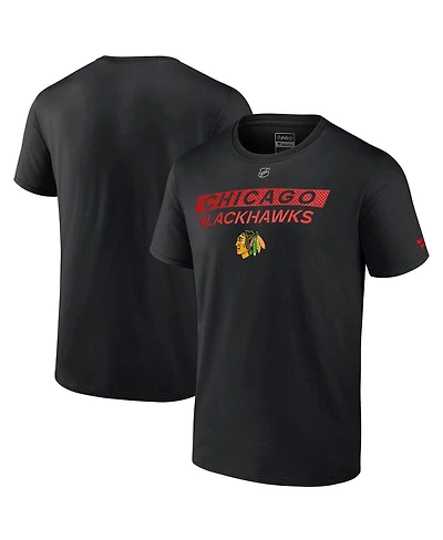 Fanatics Men's Black Chicago Blackhawks Authentic Pro Primary T-Shirt